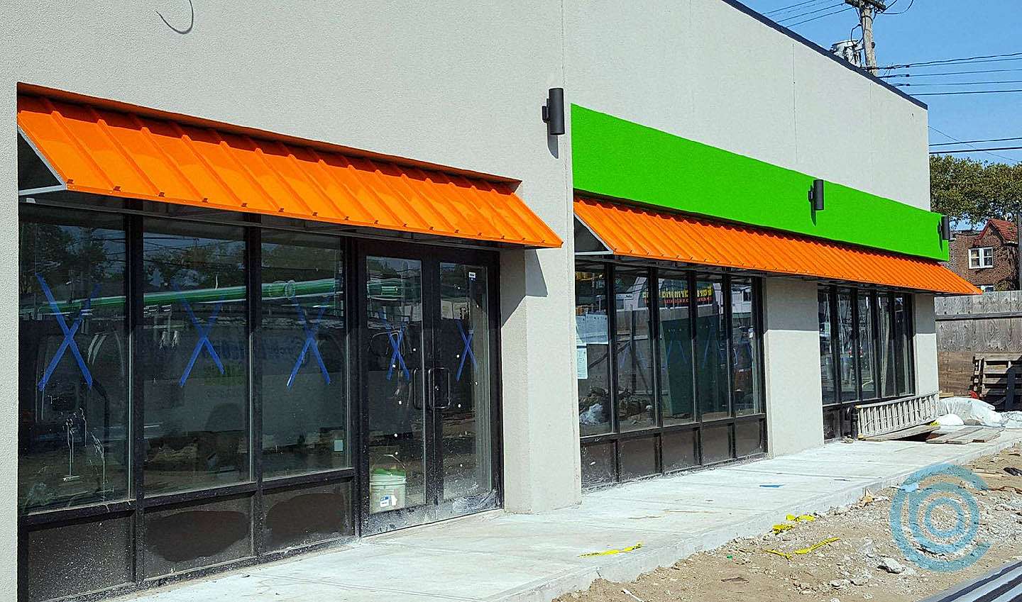Glass and Metal Awning